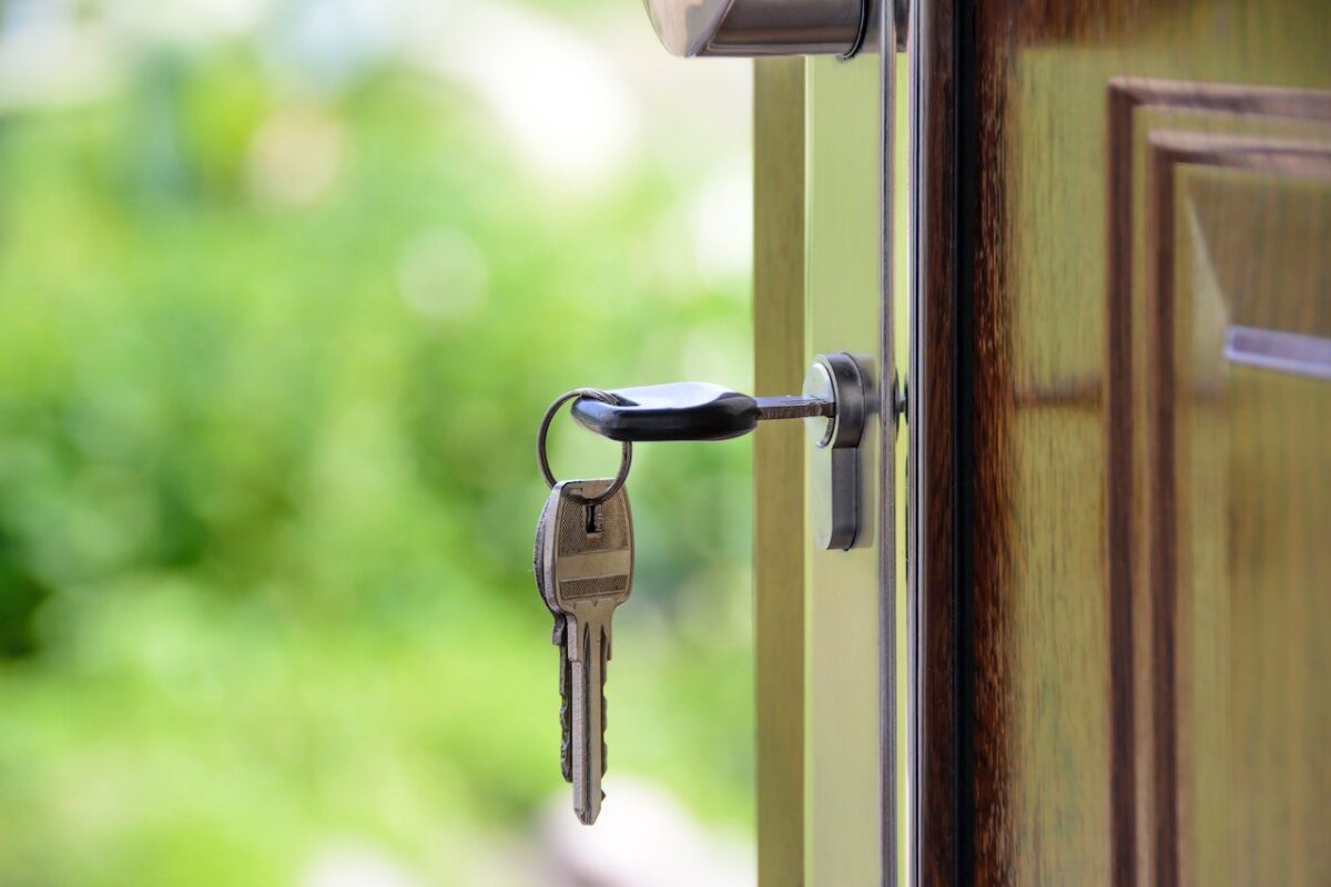 Key in front door