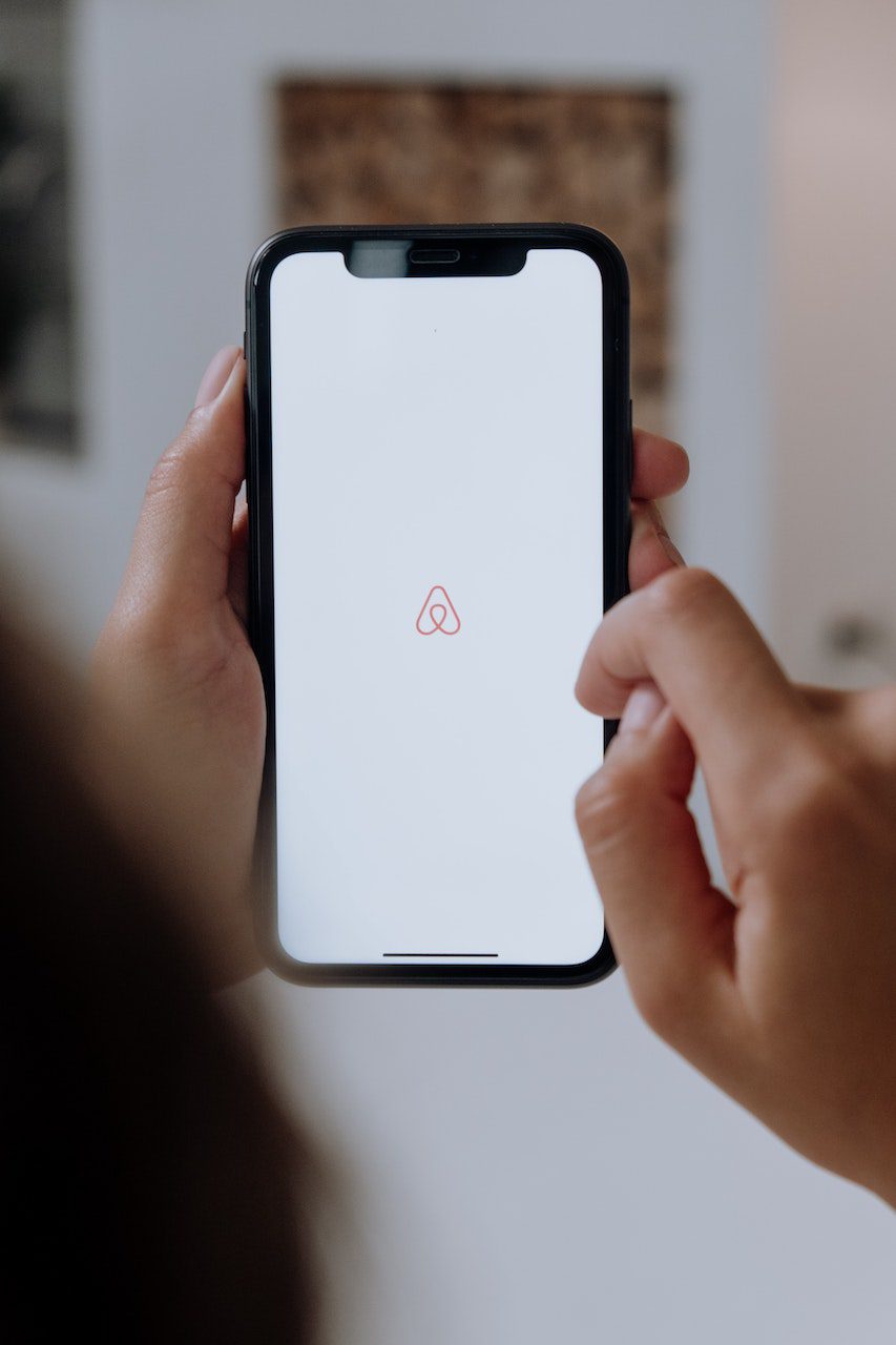 Airbnb app on a smartphone